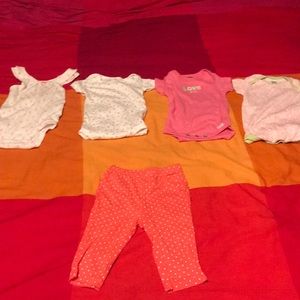 Baby onesies and 1 pants 6-9 months